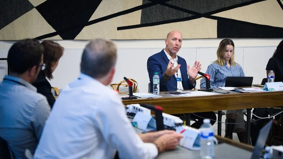Olivier Gomez at a roundtable during UNESCO's Digital Learning Week, Paris, 2026
