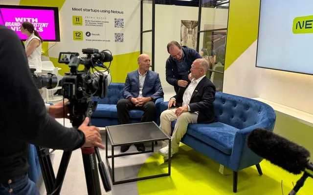 Olivier Gomez filmed on the Nebius stand at VivaTech 2025, Paris
