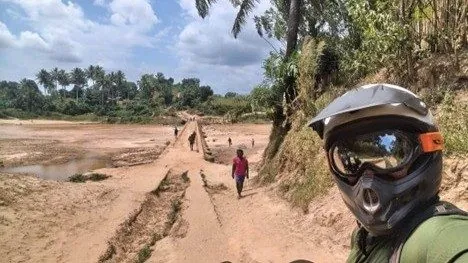 Adventure motorcycling on a remote track