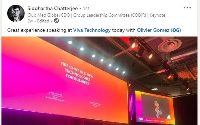 Un post LinkedIn sur une table ronde avec Olivier Gomez à VivaTech