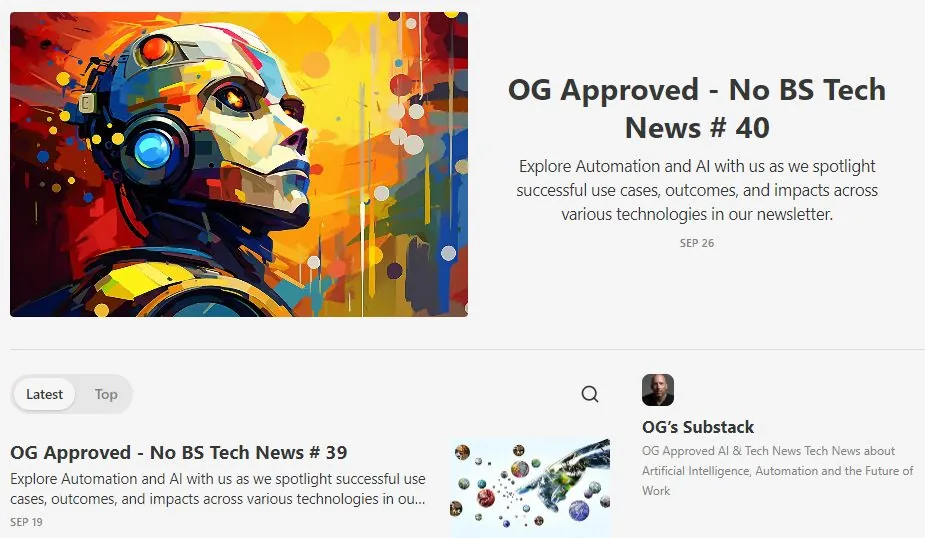 OG Approved newsletter on Substack