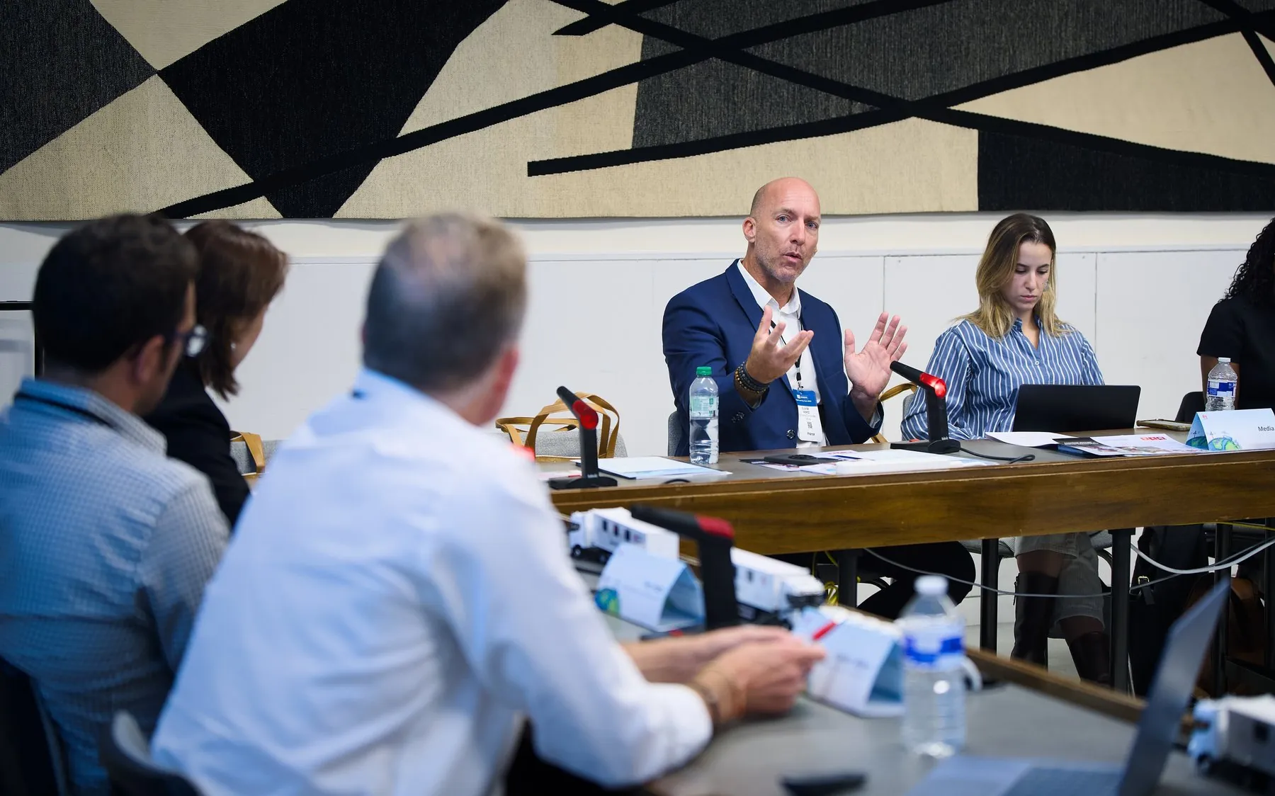 Olivier Gomez speaking at a media roundtable during UNESCO's Digital Learning Week in Paris, September 2026